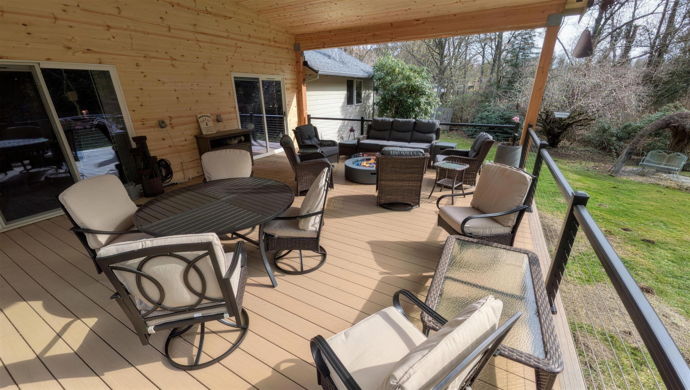Covered patio, finished